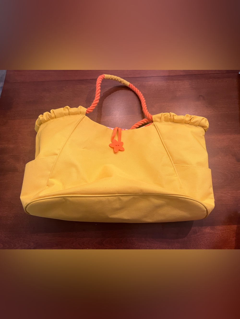 Yellow Clarin Women’s Beach Tote Bag with Rope Handles